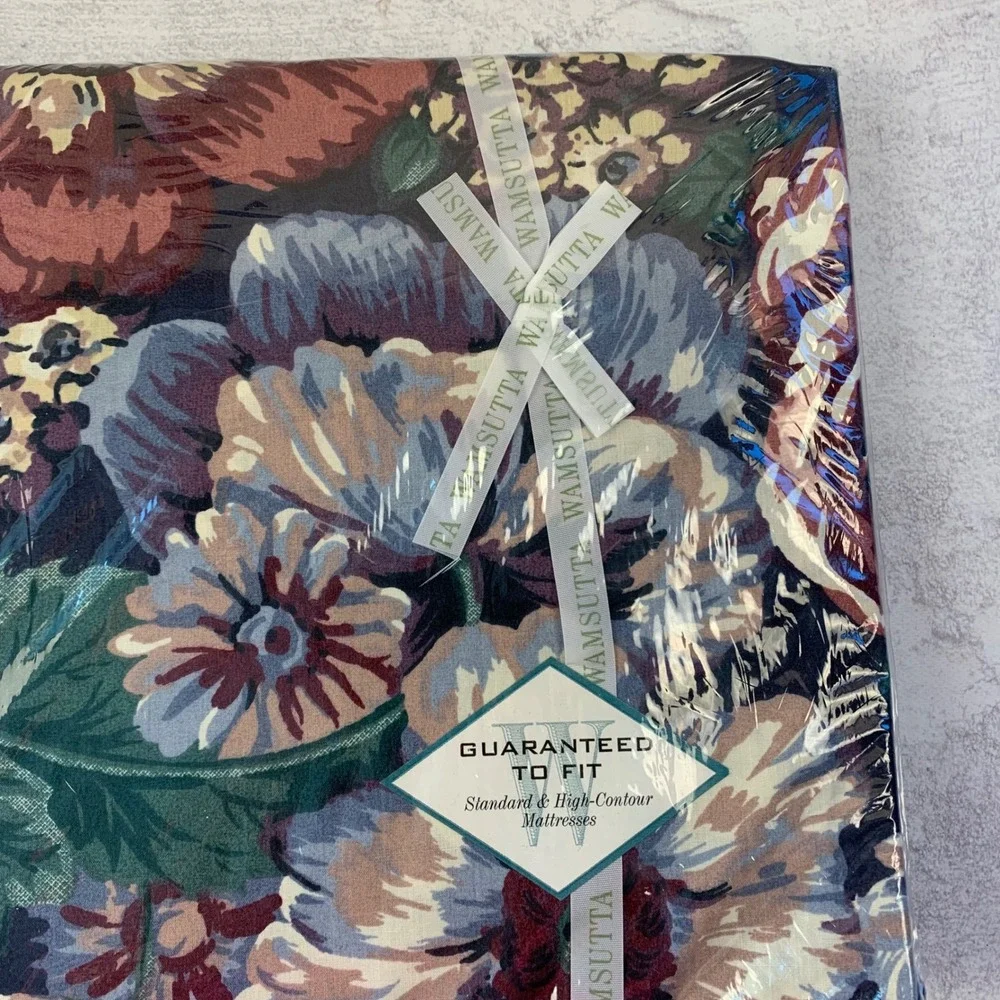 Wamsutta Twin Fitted Sheet Tyler Garden Floral Multicolor 200TC Made in USA